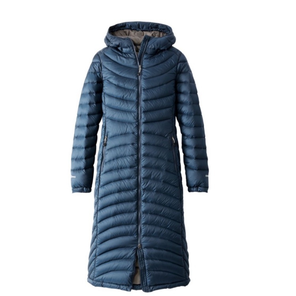 Full Length Down LL Bean Ultralight 850 Navy Women’s coat